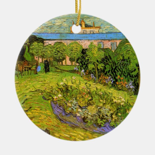 Ornement Rond En Céramique Jardin de Daubigny par Vincent van Gogh, Le Jardin (Devant)
