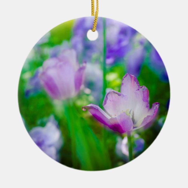 Ornement Rond En Céramique Jardin de Tulip, Giverny, France (Devant)