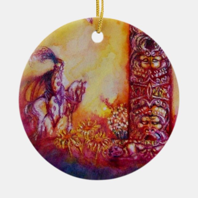 ORNEMENT ROND EN CÉRAMIQUE JARDIN DES OMBRES PERDUES - CHEVALIER ET FOIRE (Devant)