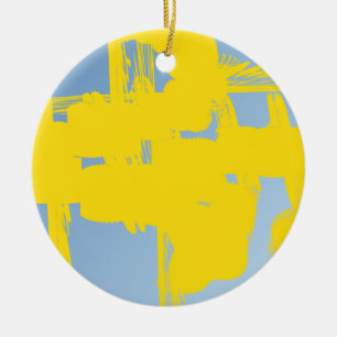 Ornement Rond En Céramique jaune 783 art abstrait