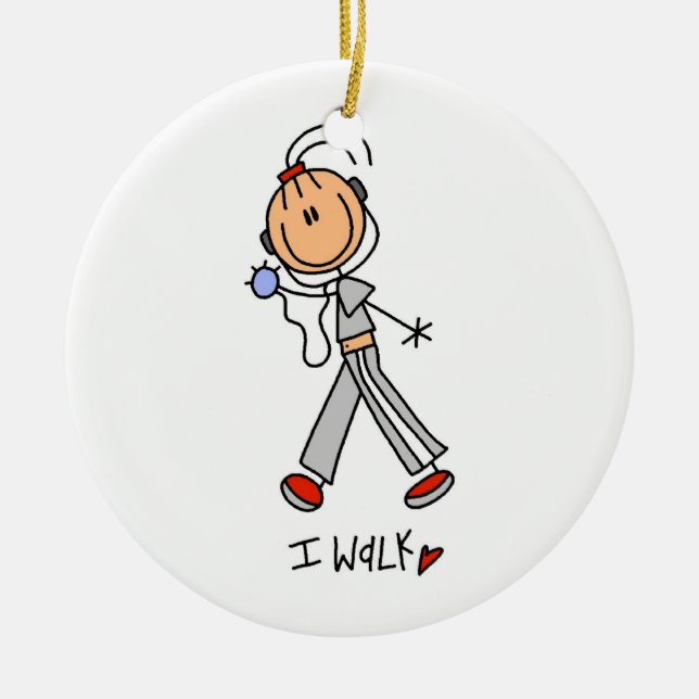 Ornement Rond En Céramique Je marche (Devant)