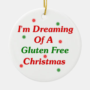 Ornement Rond En Céramique Je rêve de Noël de gluten librement