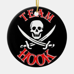 Ornement Rond En Céramique Je suis avec le capitaine Hook