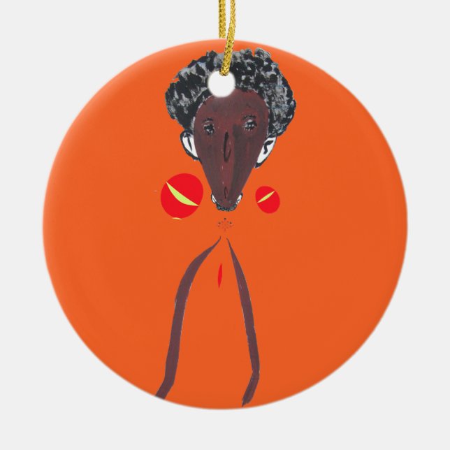 Ornement Rond En Céramique Je vous aime Nakupenda Swahili (Devant)