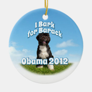 Ornement Rond En Céramique J'écorce pour Barack, BO le premier chien Obama