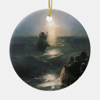 Ornement Rond En Céramique Jésus marchant sur l'eau, Ivan Aivazovsky Peinture