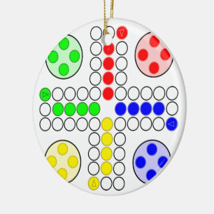 Ornement Rond En Céramique Jeu de société de classique de Ludo