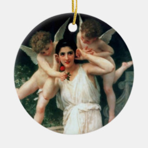 Ornement Rond En Céramique "Jeunesse" de Bouguereau