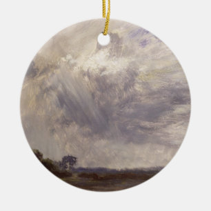 Ornement Rond En Céramique John Constable  Paysage avec ciel venteux gris, c.