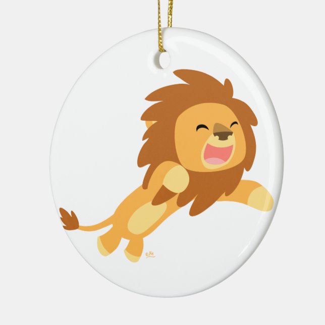 Ornement Rond En Céramique Jolie caricature Lion Ornament (Gauche)