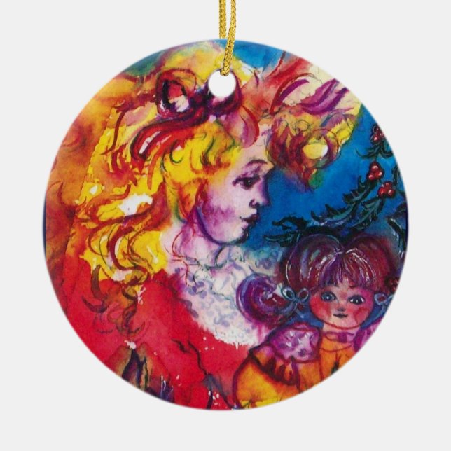 ORNEMENT ROND EN CÉRAMIQUE JOLIE DOLL (Devant)