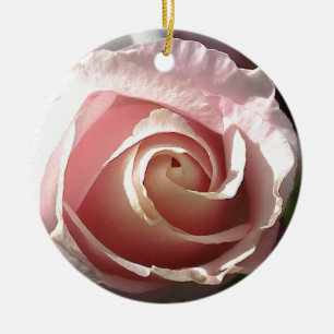 Ornement Rond En Céramique Jolie rose
