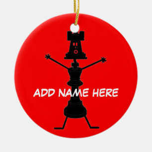 Ornement Rond En Céramique Joueur d'échecs personnalisé