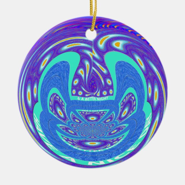 Ornement Rond En Céramique Jouez un Joyeux Jour (Devant)