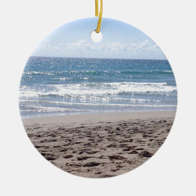 Ornement Rond En Céramique Jour à la plage (Devant)