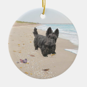 Ornement Rond En Céramique Jour de la plage