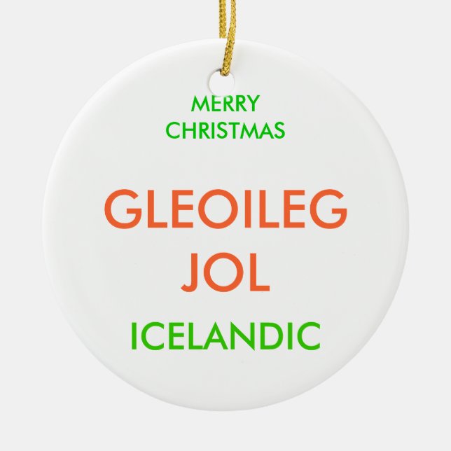 ORNEMENT ROND EN CÉRAMIQUE JOYEUX NOËL, (Devant)