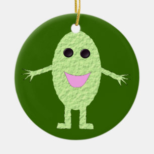 Ornement Rond En Céramique Joyeux Raisin Vert personnalisé Anniversaire
