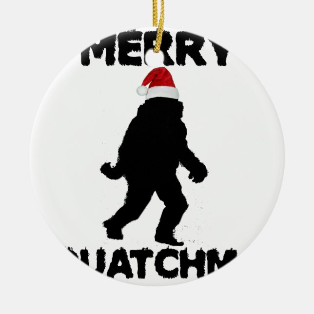Ornement Rond En Céramique Joyeux Squatchmas (Devant)