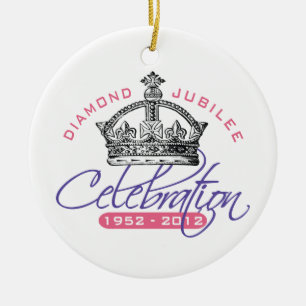 Ornement Rond En Céramique Jubilé de diamant britannique - souvenir royal