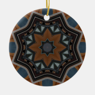 Ornement Rond En Céramique Kaleidobrown star