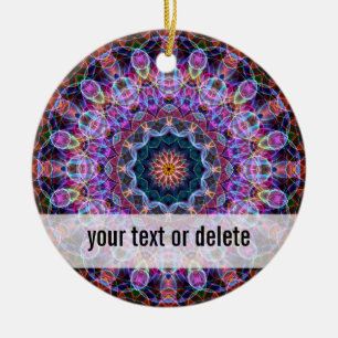 Ornement Rond En Céramique Kaléidoscope pourpre de Lotus