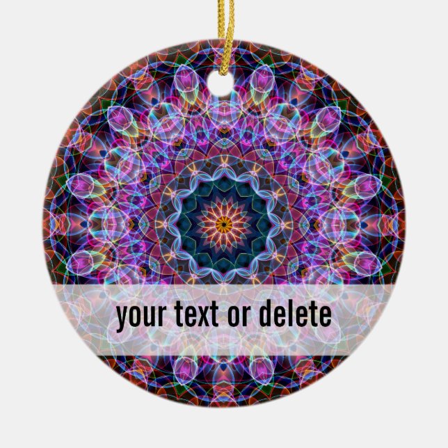 Ornement Rond En Céramique Kaléidoscope pourpre de Lotus (Devant)