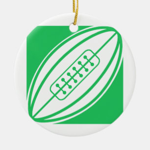 Ornement Rond En Céramique Kelly Green Rugby