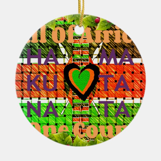 Ornement Rond En Céramique Kenya Hakuna Matata (Devant)