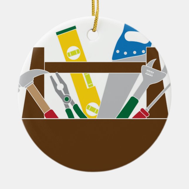 Ornement Rond En Céramique La boîte à outils avec la construction usine (Devant)