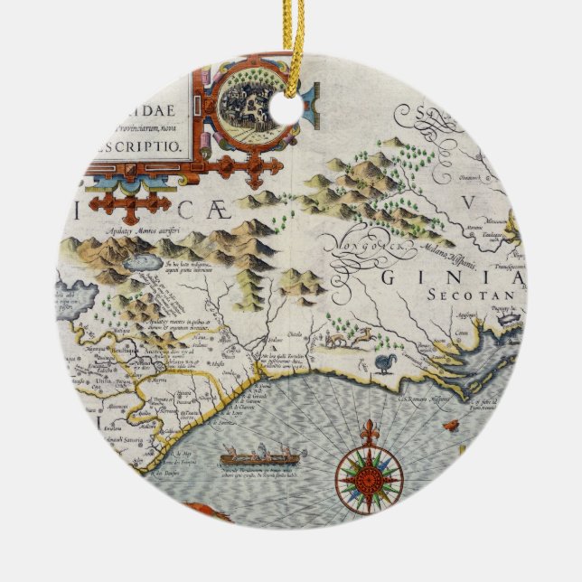 Ornement Rond En Céramique La Caroline du Nord, intitulée 'article de (Devant)