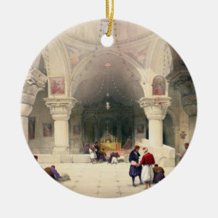 Ornement Rond En Céramique La crypte de la tombe sainte, Jérusalem, plaquent