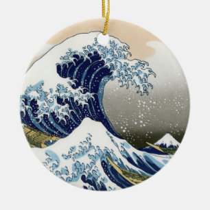 Ornement Rond En Céramique La Grande Vague Au Large De Kanagawa