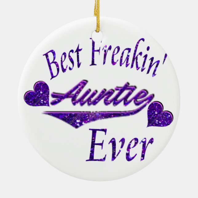 Ornement Rond En Céramique La meilleure tante jamais (Dos)