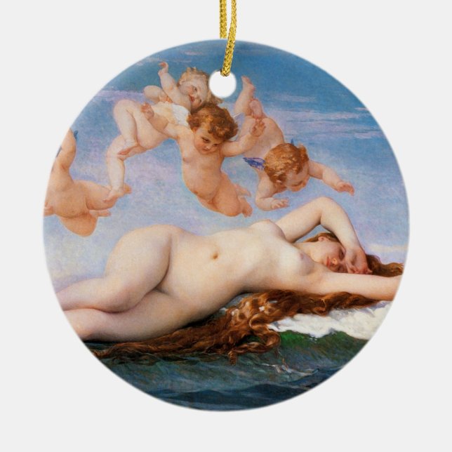 Ornement Rond En Céramique La naissance de Vénus par Alexandre Cabanel à (Devant)