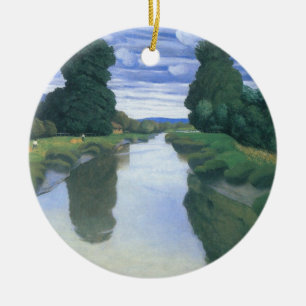 Ornement Rond En Céramique La Rivière à Berville par Felix Vallotton, Beaux-a