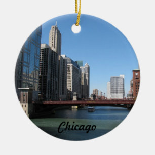 Ornement Rond En Céramique La rivière Chicago