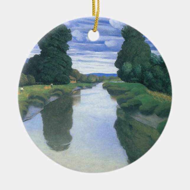 Ornement Rond En Céramique La rivière de Berville par Felix Vallotton, Fine A (Devant)