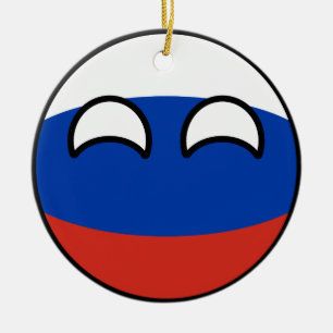 Ornement Rond En Céramique La Russie Geeky tendante drôle Countryball