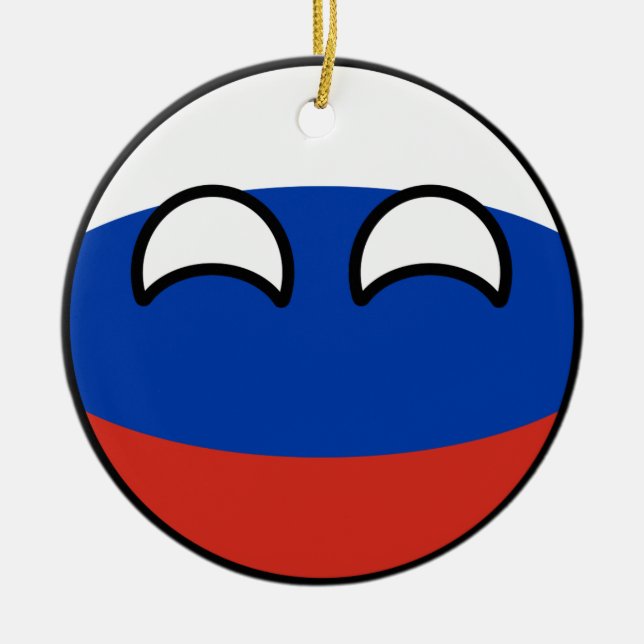Ornement Rond En Céramique La Russie Geeky tendante drôle Countryball (Devant)