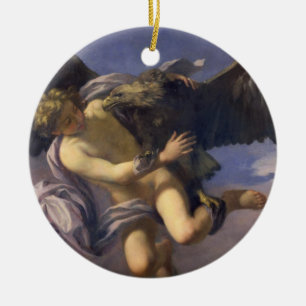 Ornement Rond En Céramique L'abduction de Ganymede, 1700 (huile sur la toile)