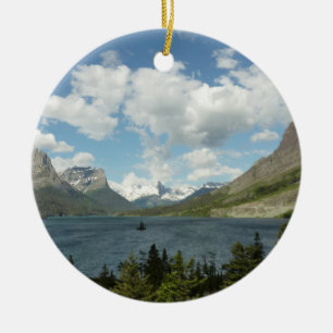 Ornement Rond En Céramique Lac Saint Mary II dans le parc national de Glacier