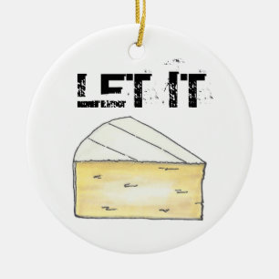 Ornement Rond En Céramique Laisser Brie (Be) Creamy Fromage Français Foodie