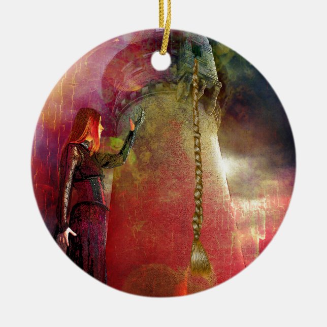 ORNEMENT ROND EN CÉRAMIQUE LAISSEZ BAS VOS CHEVEUX ! (Devant)