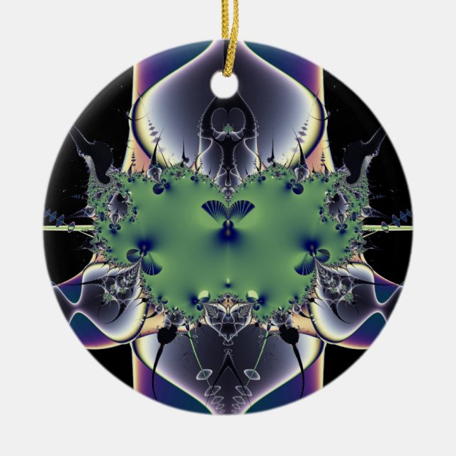 Ornement Rond En Céramique Lampe violette (Devant)