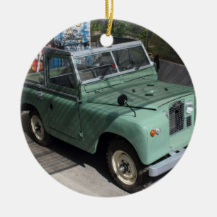 Ornement Rond En Céramique Land Rover Series II SWB