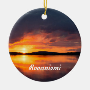 Ornement Rond En Céramique Lapland sunset