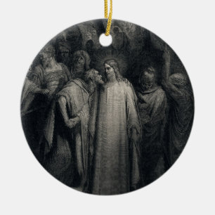 Ornement Rond En Céramique Le baiser de judas par Gustave Dore