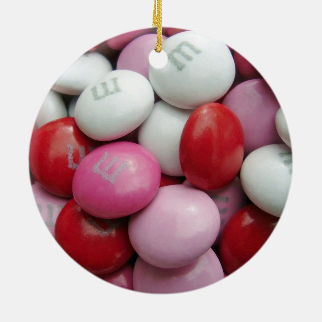 Ornement Rond En Céramique Le bonbon de Saint-Valentin (Dos)