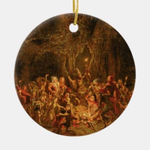 Ornement Rond En Céramique Le chêne de Herne "des joyeuses épouses de